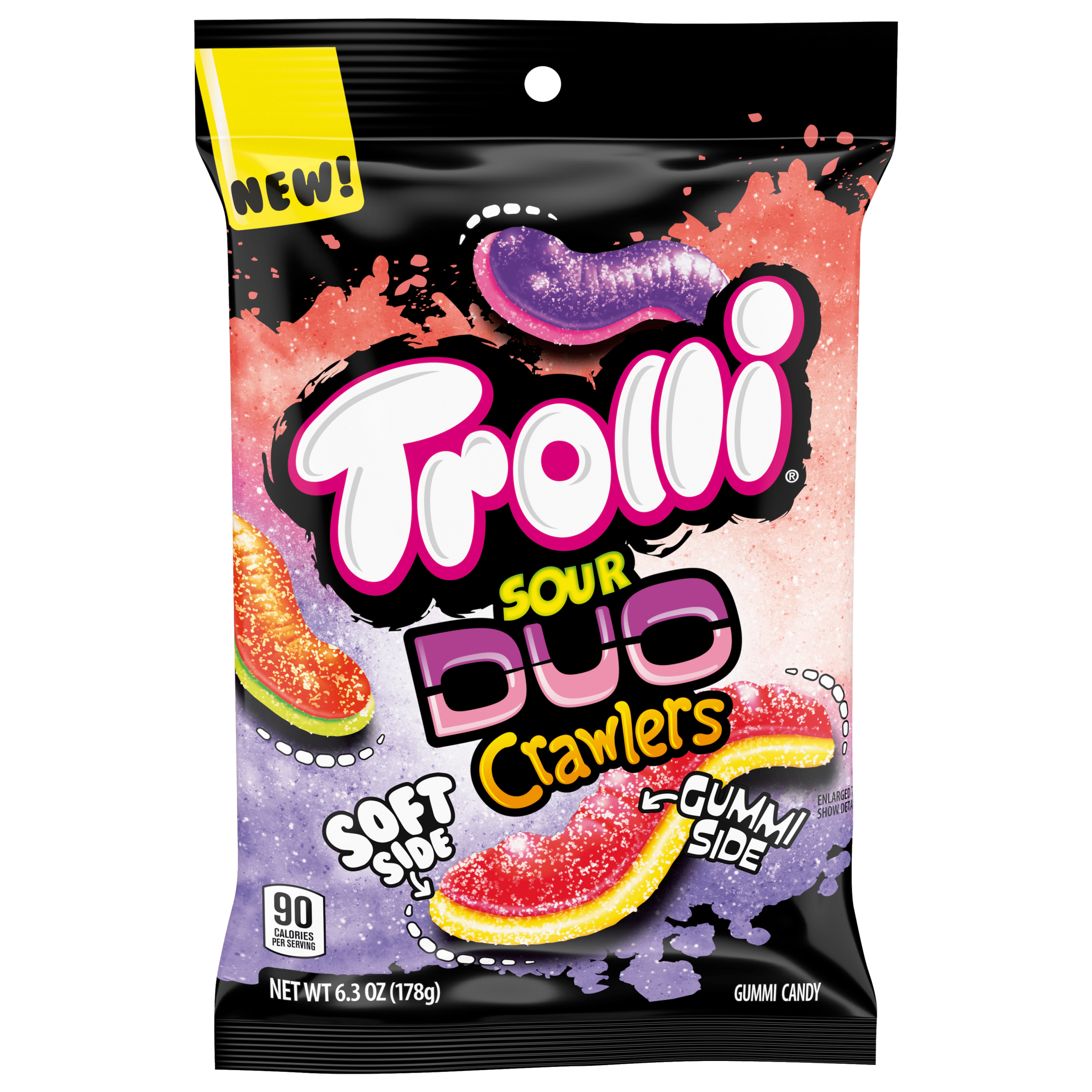 Trolli Duo Crawlers, Dual Textured Sour Gummy Candy, 6.3 oz