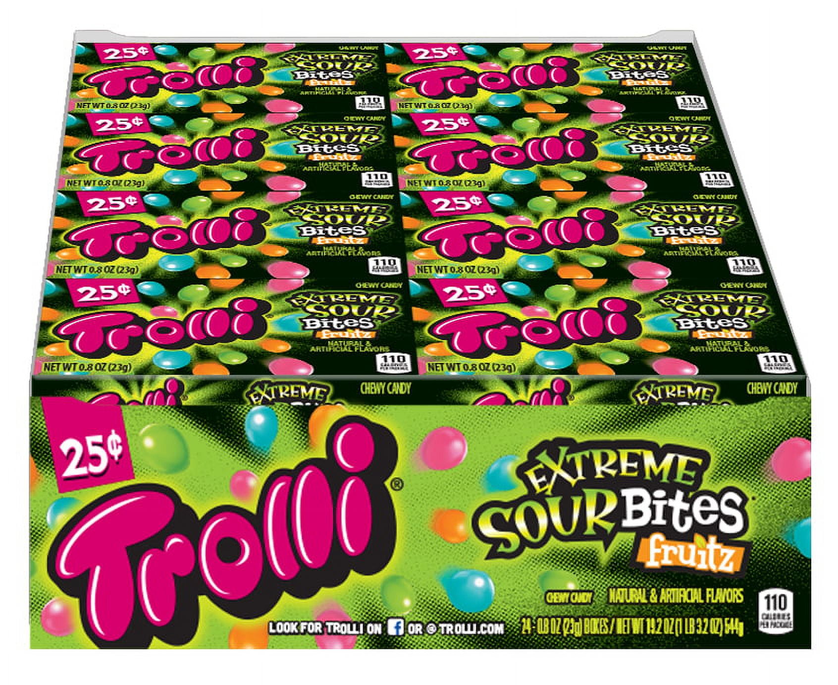 とりっぴ Trolli, Extreme Sour Fruitz Bites, 19.2 Oz, 24 Ct - Walmart.com