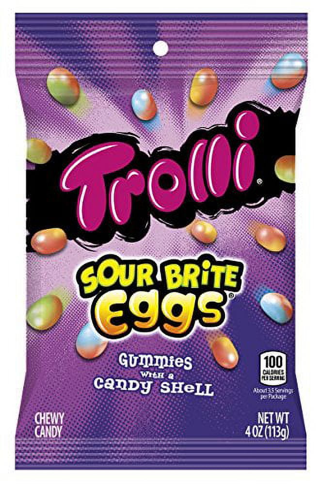 Trolli Peg Bag Sour Brite Eggs 12 Count 4 oz