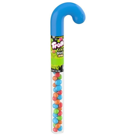 Trolli Sour Bites Holiday Candy Cane, Assorted Fruit Flavors, 2oz