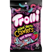 Trolli Sour Brite Crawlers Candy, Very Berry, Sweet and Sour, Gummy Worms, 7.2 oz