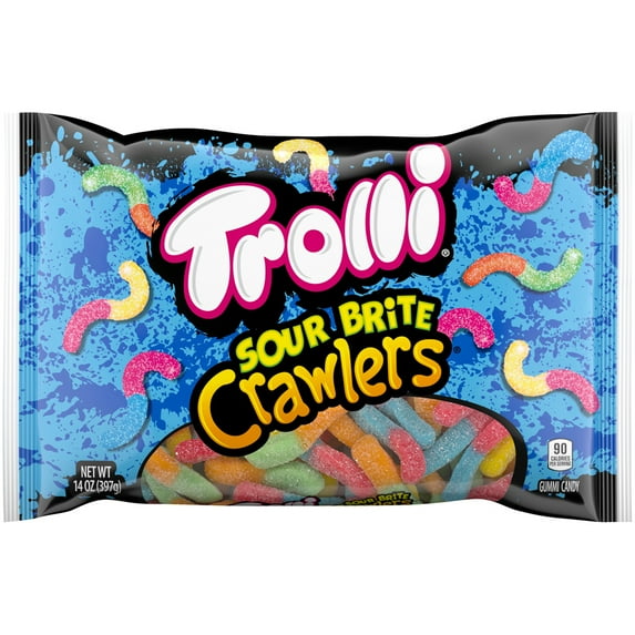 Trolli Sour Brite Crawlers Gummy Candy, 14 oz Bag