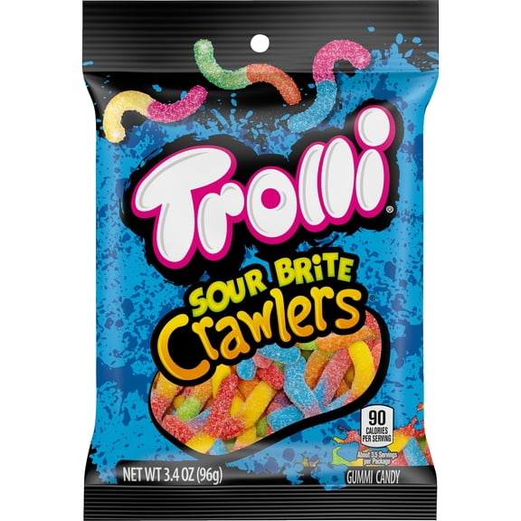 Trolli Sour Brite Crawlers Gummy Worms, 3.4 Ounce