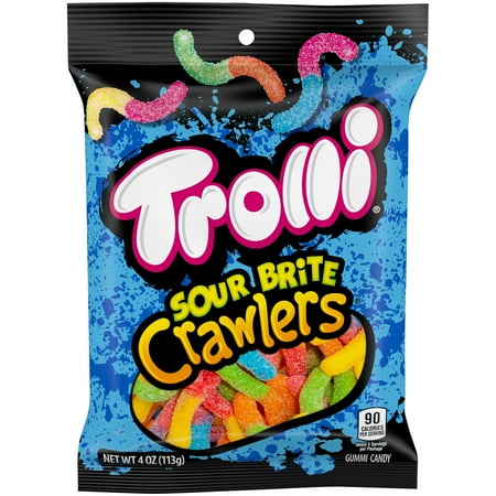 Trolli Sour Brite Crawlers Gummy Worms, 4 oz