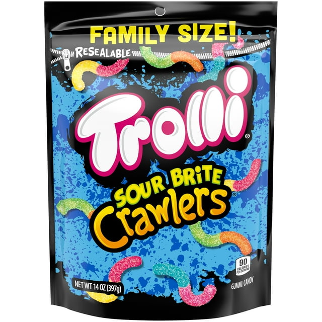 Trolli Sour Brite Crawlers Original Candy, 14 oz Recloseable Bag