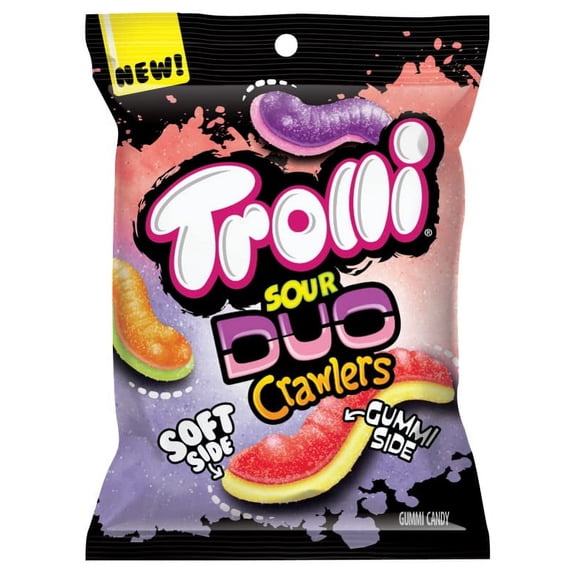 Trolli Sour Brite Duo Crawlers Gummy Worm Candy (Pack of 3)