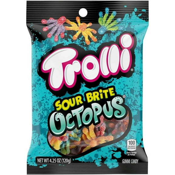 Trolli Sour Brite Octopus, Original Flavor, 120g/4.2 oz