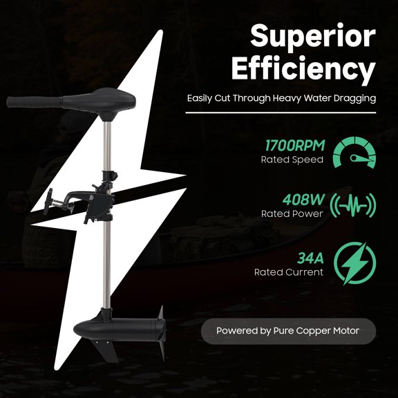 Trolling Motor With Power Propeller And Power Propeller For Fishing Boats, Dinghies, And Inflatable Boats