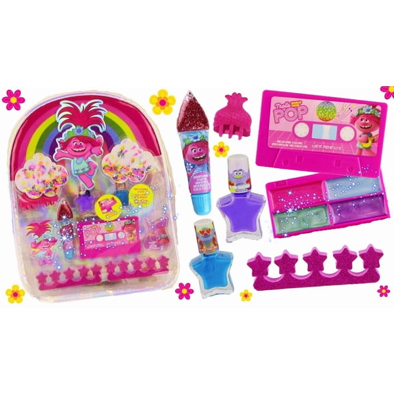 Trolls Backpack Cosmetic Glitter Backpack accessories 11 pcs Set