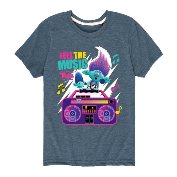 Trolls - Band Together - Feel The Music - Toddler and Youth Short Sleeve Graphic T-Shirt