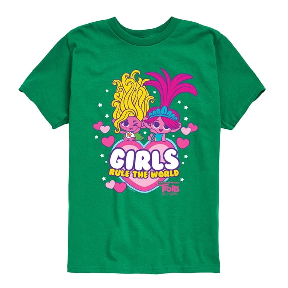 Trolls - Band Together - Girls Rule The World - Toddler and Youth Short Sleeve Graphic T-Shirt