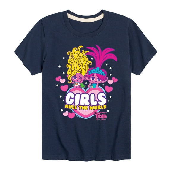 Trolls - Band Together - Girls Rule The World - Toddler and Youth Short Sleeve Graphic T-Shirt