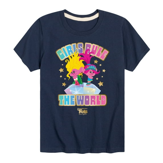 Trolls - Band Together - Girls Rule The World - Toddler and Youth Short Sleeve Graphic T-Shirt