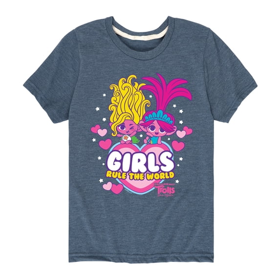 Trolls - Band Together - Girls Rule The World - Toddler and Youth Short Sleeve Graphic T-Shirt
