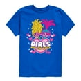 thumbnail image 1 of Trolls - Band Together - Girls Rule The World - Toddler and Youth Short Sleeve Graphic T-Shirt, 1 of 5