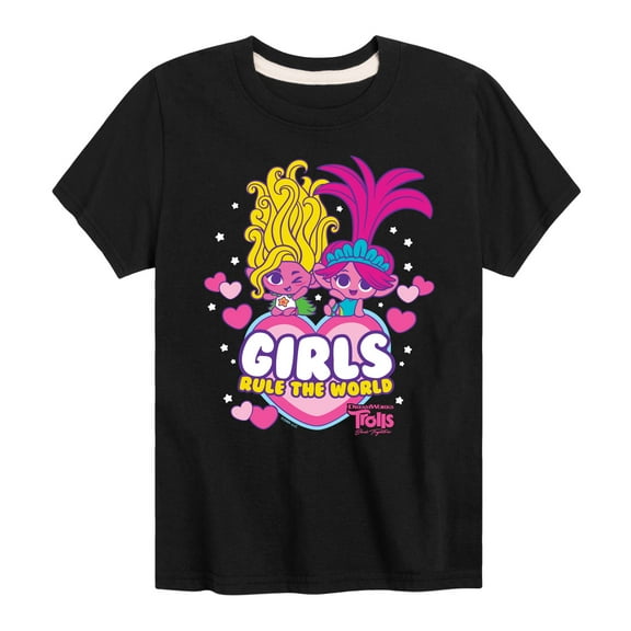Trolls - Band Together - Girls Rule The World - Toddler and Youth Short Sleeve Graphic T-Shirt
