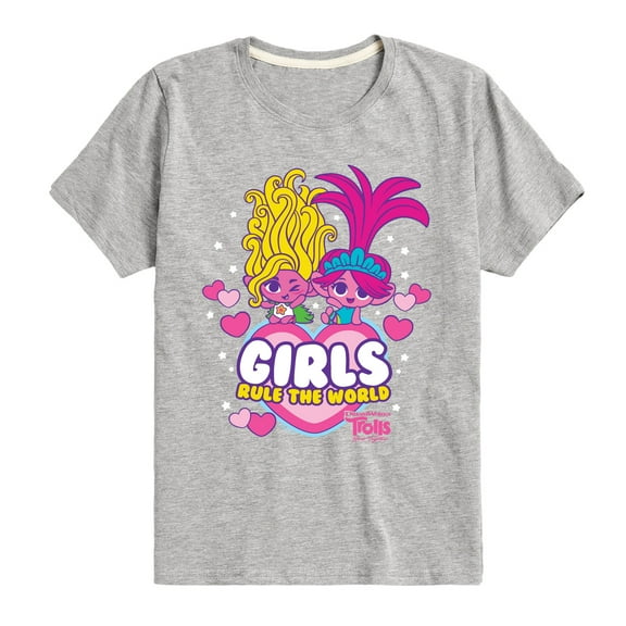 Trolls - Band Together - Girls Rule The World - Toddler and Youth Short Sleeve Graphic T-Shirt