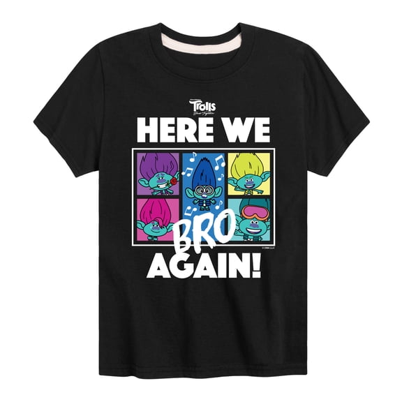 Trolls - Band Together - Here We Bro Again - Toddler and Youth Short Sleeve Graphic T-Shirt