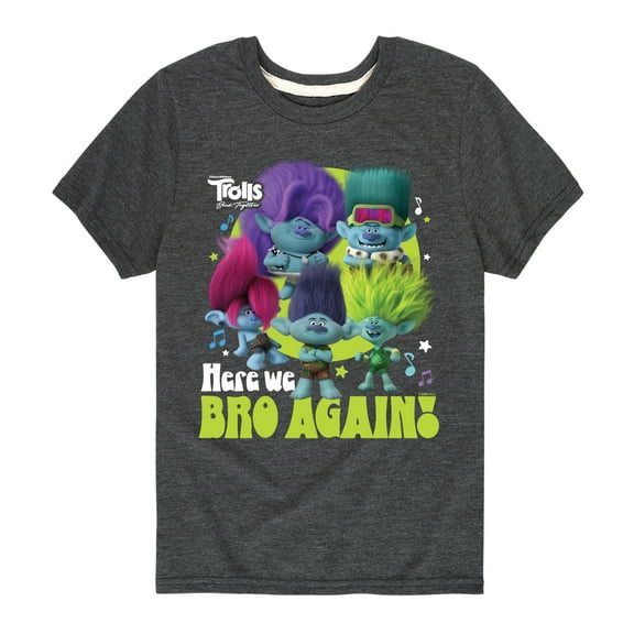 Trolls - Band Together - Here We Bro Again - Toddler and Youth Short Sleeve Graphic T-Shirt