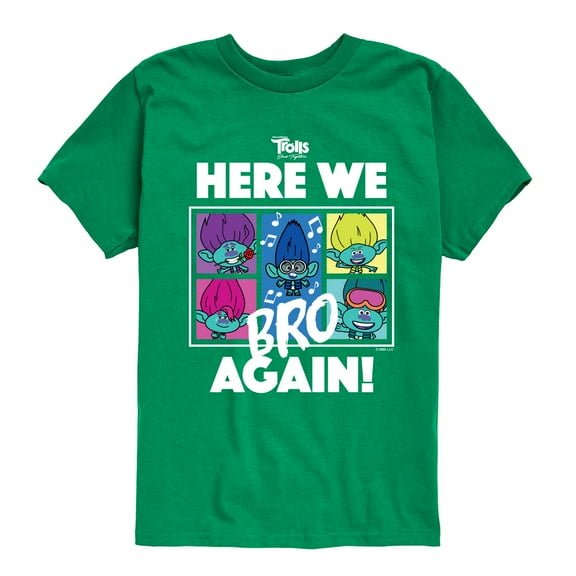 Trolls - Band Together - Here We Bro Again - Toddler and Youth Short Sleeve Graphic T-Shirt