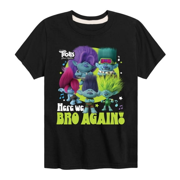 Trolls - Band Together - Here We Bro Again - Toddler and Youth Short Sleeve Graphic T-Shirt