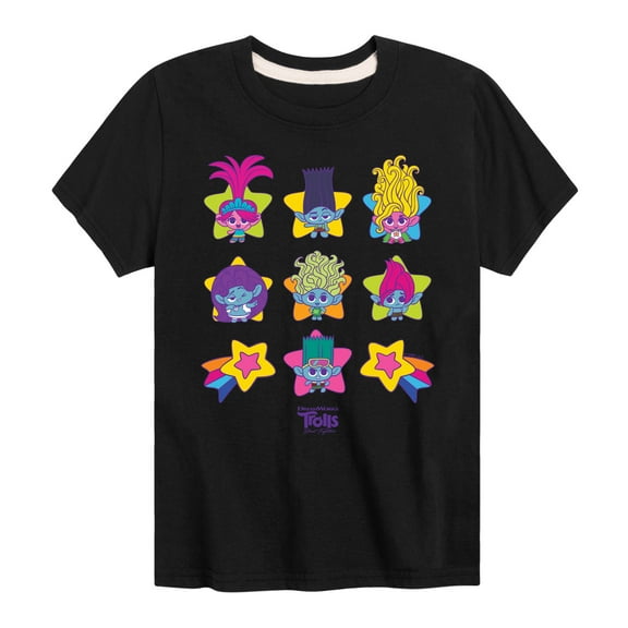 Trolls - Band Together - Tiny Trolls Star Grid - Toddler and Youth Short Sleeve Graphic T-Shirt
