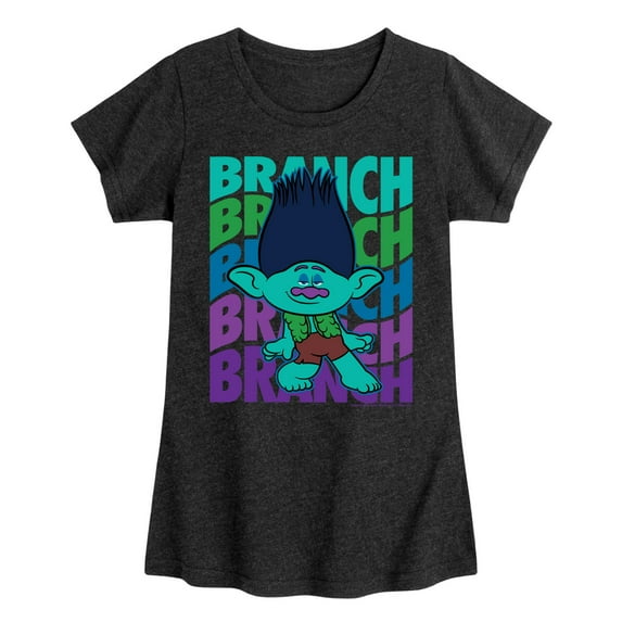 Trolls - Branch Stacked - Toddler & Youth Girls Short Sleeve Graphic T-Shirt