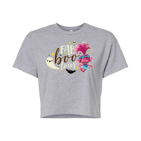 Trolls - Fab Boo Lous Poppy - Juniors Cropped Cotton Blend T-Shirt