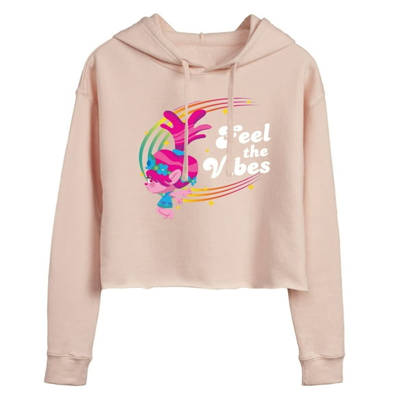 Trolls - Feel The Vibes Poppy - Juniors Cropped Pullover Hoodie