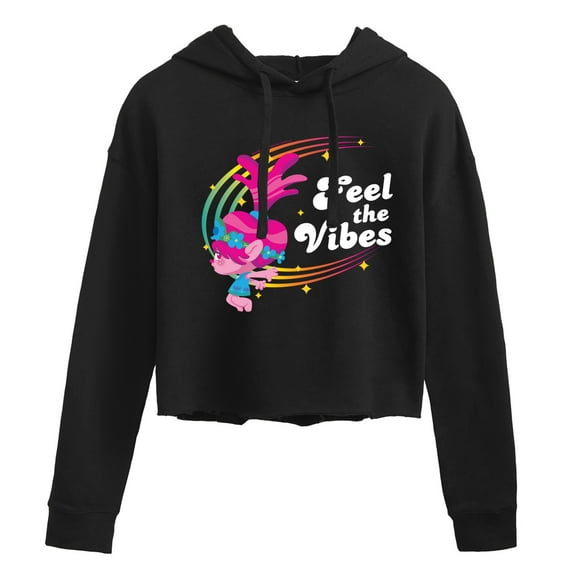 Trolls - Feel The Vibes Poppy - Juniors Cropped Pullover Hoodie