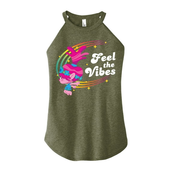 Trolls - Feel The Vibes - Juniors High Neck Tank Top