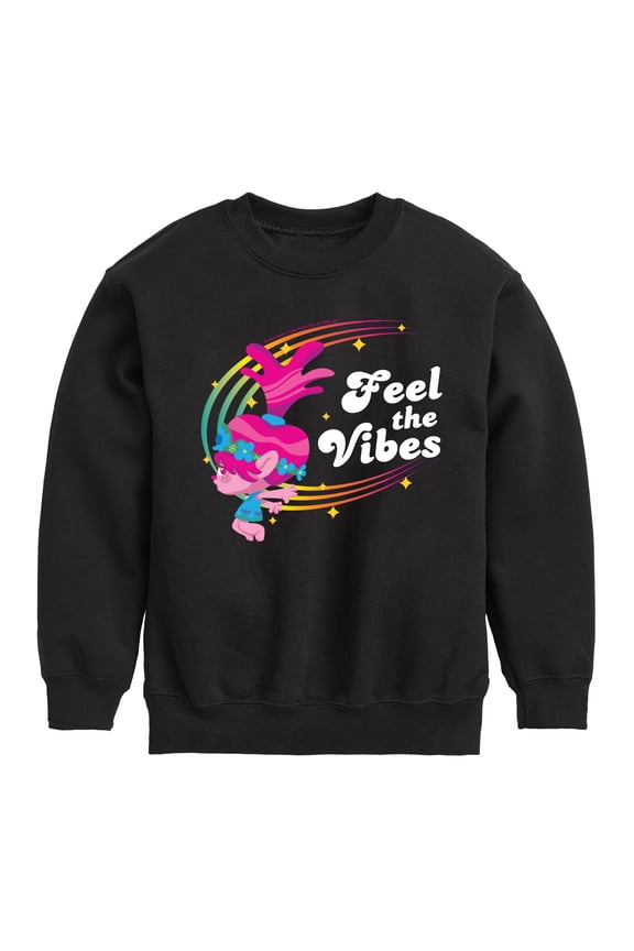 - Feel The Vibes Poppy - Toddler & Youth Crewneck Fleece Sweatshirt