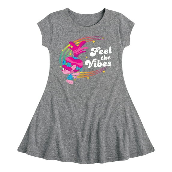 Trolls - Feel The Vibes - Toddler & Youth Girls Fit & Flare Dress
