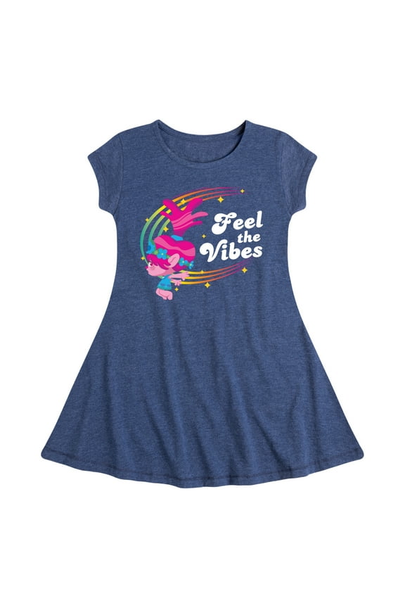 - Feel The Vibes Poppy - Toddler & Youth Girls Fit & Flare Dress