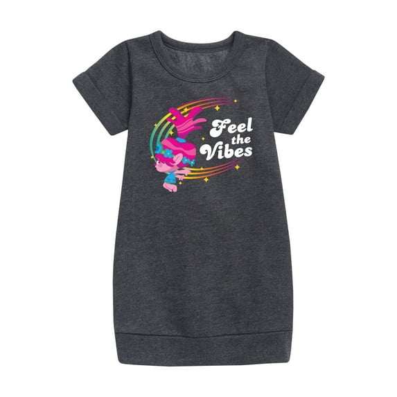 Trolls - Feel The Vibes - Toddler & Youth Girls Fleece Dress