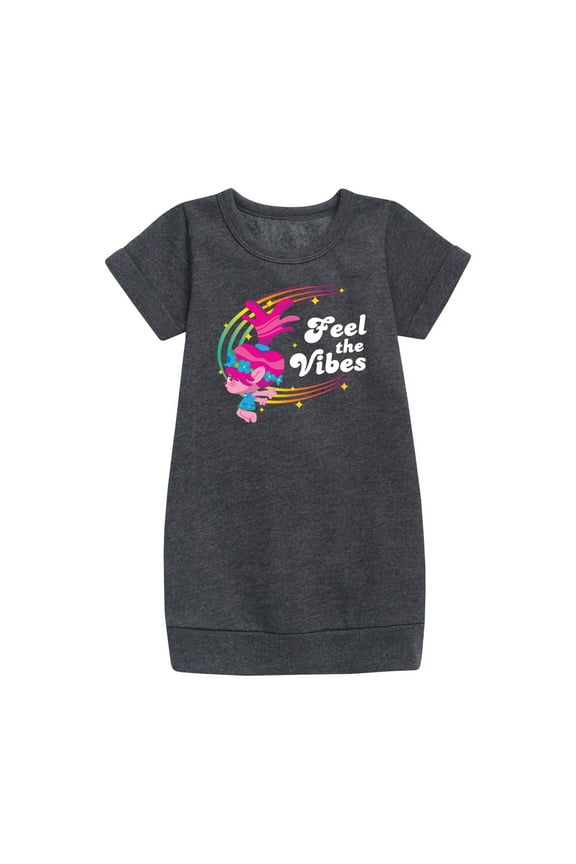 - Feel The Vibes Poppy - Toddler & Youth Girls Fleece Dress