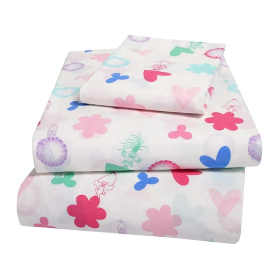 Trolls Full Sheet Set, Cotton, 4-Piece Bedding Set