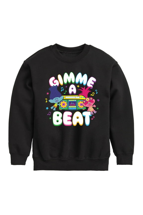 - Gimme A Beat Branch and Poppy - Toddler & Youth Crewneck Fleece Sweatshirt