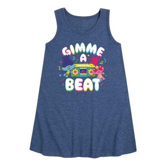 Trolls - Gimme A Beat Branch and Poppy - Toddler & Youth Girls A-line Dress