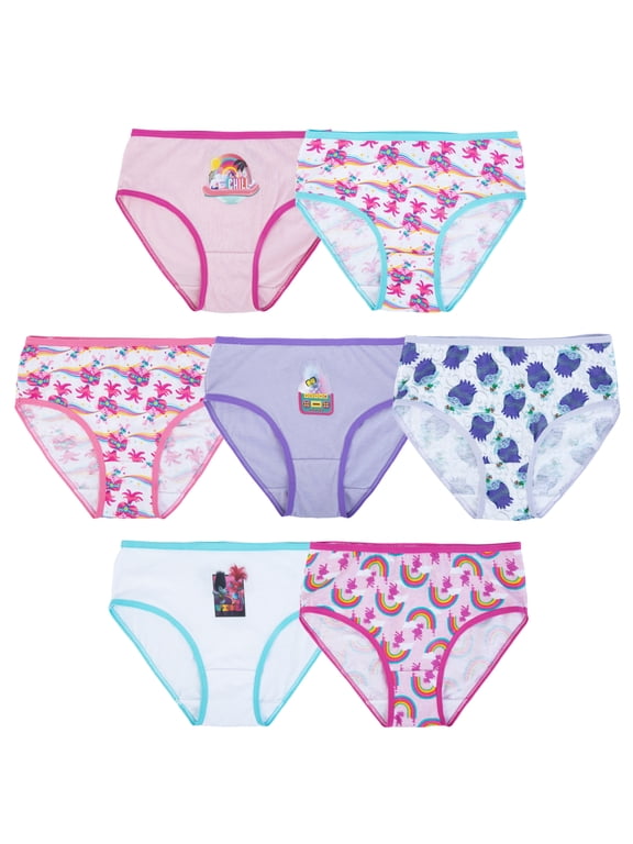 Girls Cotton Brief Character Underwear, 7-Pack, Size 4-8