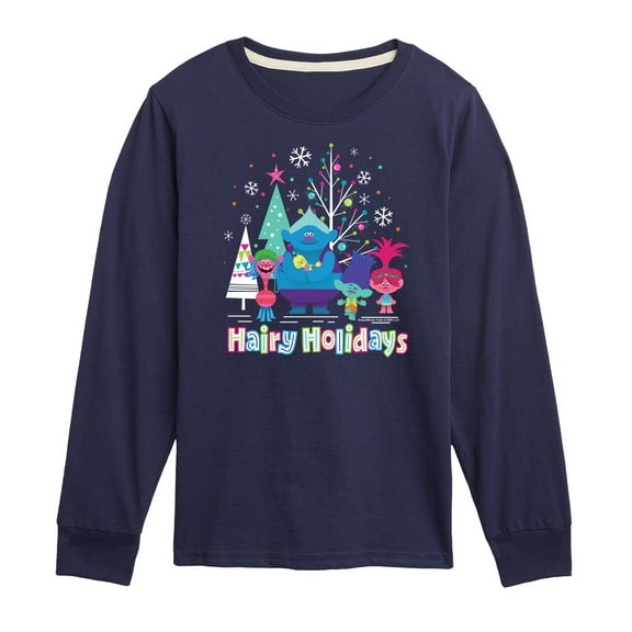 Trolls - Hairy Holidays Branch and Friends - Toddler & Youth Long Sleeve Graphic T-Shirt
