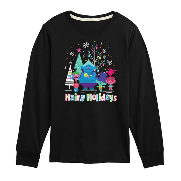 Trolls - Hairy Holidays Branch and Friends - Toddler & Youth Long Sleeve Graphic T-Shirt