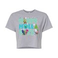 thumbnail image 1 of Trolls Movie - Christmas - Happy Holla Days - Poppy, Branch, & Guy Diamond - Juniors Cropped Cotton Blend T-Shirt, 1 of 5