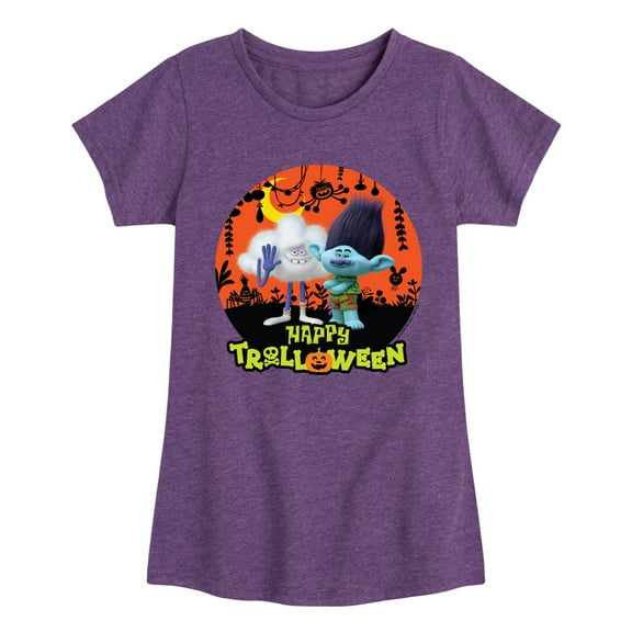 Trolls - Happy Trolloween Branch and Cloud Guy  - Toddler & Youth Girls Short Sleeve Graphic T-Shirt