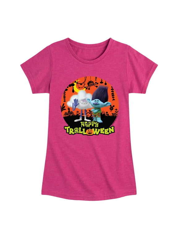 - Happy Trolloween Branch and Cloud Guy - Toddler & Youth Girls Short Sleeve Graphic T-Shirt