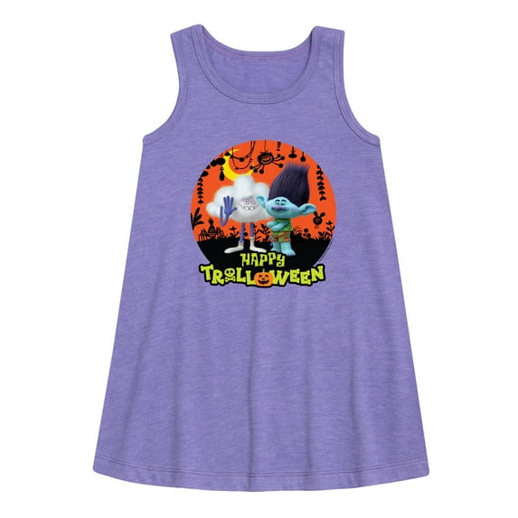 Trolls - Happy Trolloween Branch and Cloud Guy - Toddler & Youth Girls A-line Dress