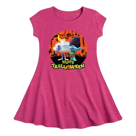 Trolls - Happy Trolloween Branch and Cloud Guy  - Toddler & Youth Girls Fit & Flare Dress