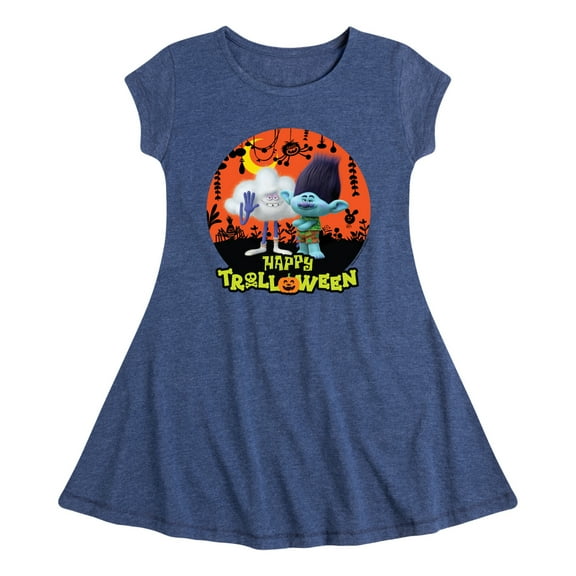 Trolls - Happy Trolloween Branch and Cloud Guy  - Toddler & Youth Girls Fit & Flare Dress
