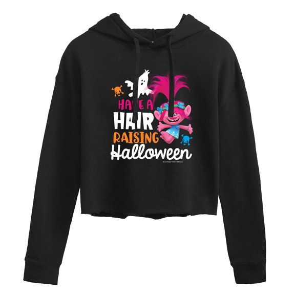 Trolls - Have A Hair Raising Halloween Poppy - Juniors Cropped Pullover Hoodie