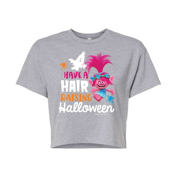 Trolls - Have A Hair Raising Halloween Poppy - Juniors Cropped Cotton Blend T-Shirt